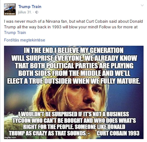 trump cobain train
