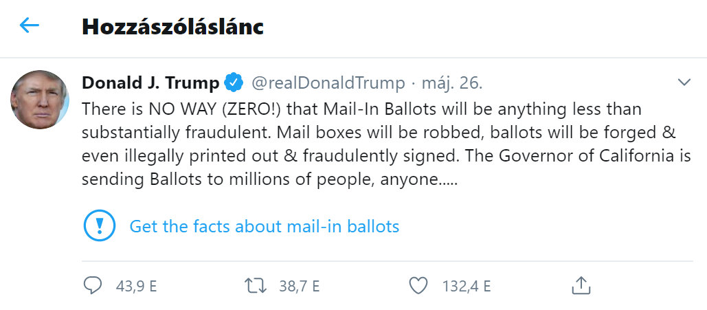 Donald Trumo NO WAY tweet