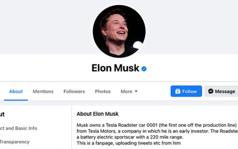 Elon Musk kamu Facebook-oldal
