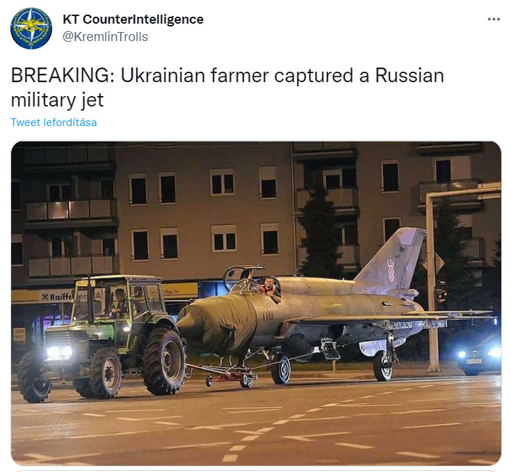 ukrán gazda orosz repülőt húz - kamu