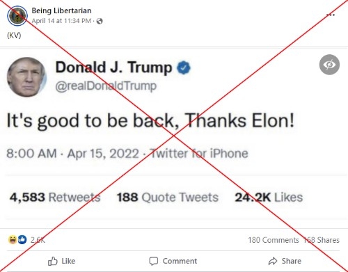 Trump Elon Musk tweet