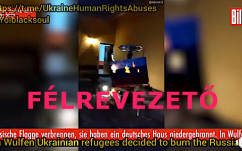 ukrán menekültek orosz zászló felgyújtása kamu