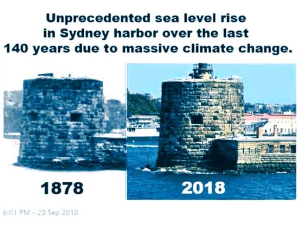 fort denison tengerszint változása