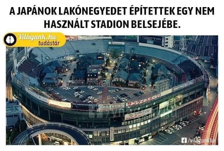 japánok lakónegyedet építettek egy nem használt stadion belsejébe - kamu