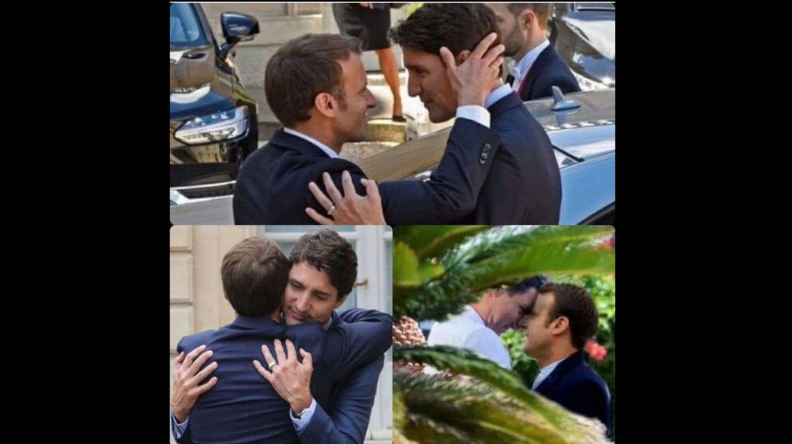 macron trudeau ölelkezése