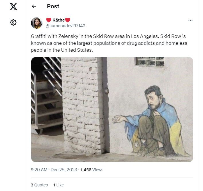 Zelenszkij koldus graffiti