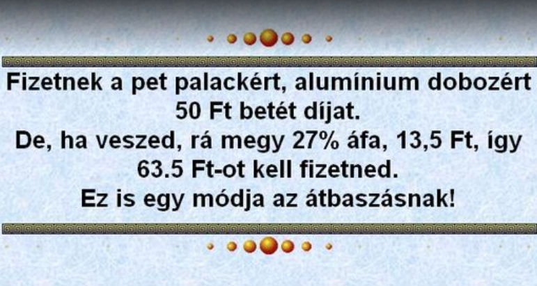 pet palack 50 ft áfa
