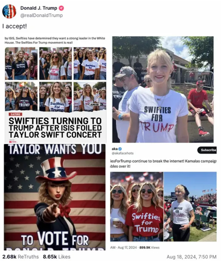 Swifties for Trump Truth Social