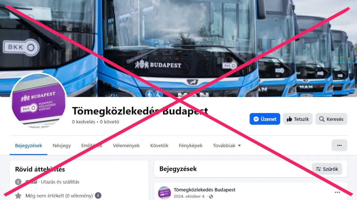 tömegközlekedés budapest facebook csalás