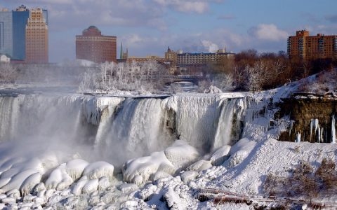 befagyott Niagara vízesés