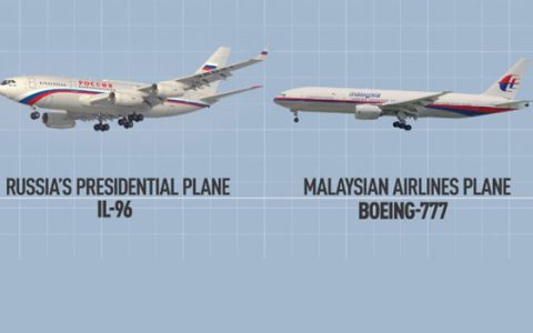 Putyin gépe és a Malaysian Airlines gépe